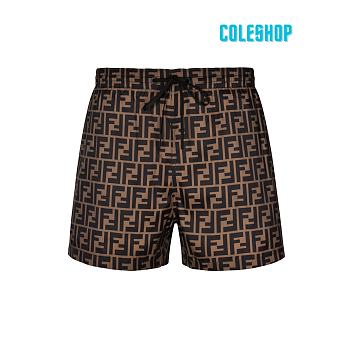Fendi FF Logo Swim Shorts brown