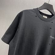 Dior 23FW ripped letter printed T-shirt short black - 6
