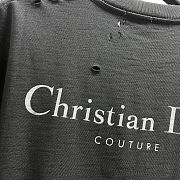 Dior 23FW ripped letter printed T-shirt short black - 2