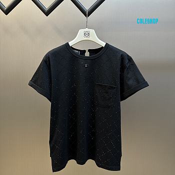 Chanel t-shirt with rhinestones black