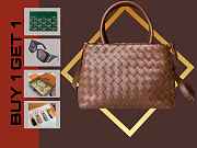 Bottega Veneta Vintage Brown Intrecciato Leather 28x18x13cm - 1