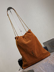 SAINT LAURENT  Jamie quilted suede shoulder bag brown 34×41×5cm - 6