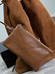 SAINT LAURENT  Jamie quilted suede shoulder bag brown 34×41×5cm - 3