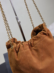 SAINT LAURENT  Jamie quilted suede shoulder bag brown 34×41×5cm - 2