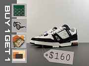 Louis Vuitton LV trainer white black brown LV co-branded original version x2 - 1