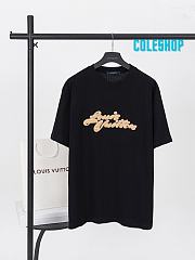 LV Artistic letter logo embroidered short-sleeved T-shirt - 1