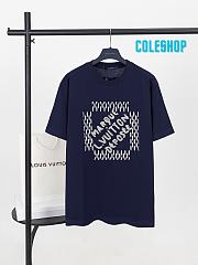 LV  heavy-duty beaded letter embroidered short-sleeved T-shirt - 1