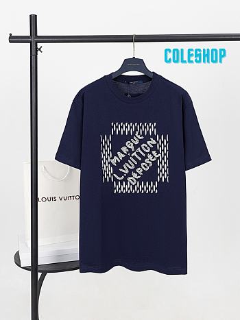 LV  heavy-duty beaded letter embroidered short-sleeved T-shirt
