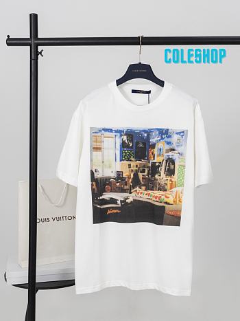 LV Bedroom oil painting graffiti print short-sleeved T-shirt