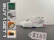  Louis Vuitton LV trainer all white pink  - 1
