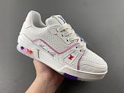  Louis Vuitton LV trainer all white pink  - 2