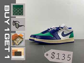 Air Jordan 1 Low Blends Abstract Blocking With Throwback Mavs Colors 553558-147
