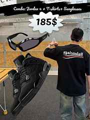 Black Cat Combo – Jordan 4 + Tee + Shades for only $185! - 1