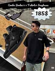 Black Cat Combo – Jordan 4 + Tee + Shades for only $185! - 3