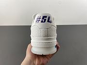 Louis Vuitton LV Trainer Sneaker in White with Blue & Purple Accents - 4