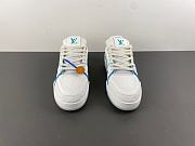Louis Vuitton LV Trainer Sneaker in White with Blue & Purple Accents - 3