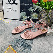YSL flat strappy sandals pink - 4