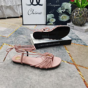 YSL flat strappy sandals pink - 3