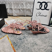 YSL flat strappy sandals pink - 5