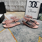 YSL flat strappy sandals pink - 6