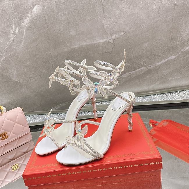 Margot Crystal White Platform Sandal 9.5cm - 1