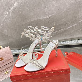 Margot Crystal White Platform Sandal 9.5cm