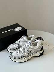 CHANEL MILTICOLOR LOGO SILVER SNEAKERS - 1