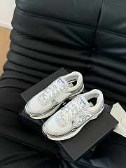 CHANEL MILTICOLOR LOGO SILVER SNEAKERS - 5