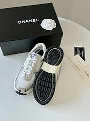 CHANEL MILTICOLOR LOGO SILVER SNEAKERS - 2